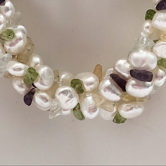 Ross-Simons 14kt Gold Cultured Pearl Gemstone Torsade Necklace - Picture 8 of 16